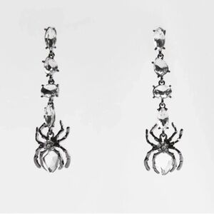 Gothic Spider Crystal Earrings
